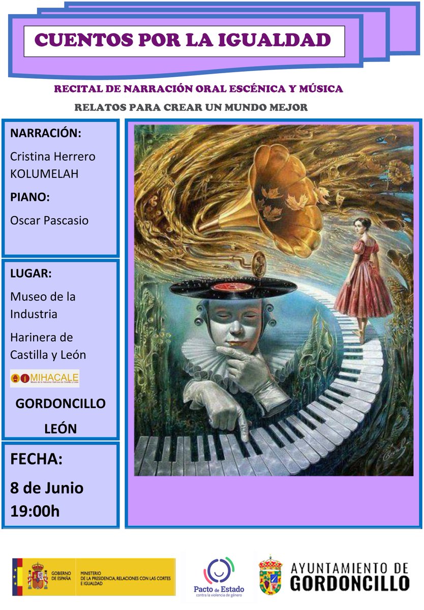 MIHACALE's tweet photo. "Cuentos por la igualdad" en el @MIHACALE #Gordoncillo #Leónesp
Sábado 8 de junio de 2019, a las 19:00 horas.
Entrada libre hasta completar aforo.
@DelGobVG #NiUnaMenos https://t.co/AJdf2a78uh