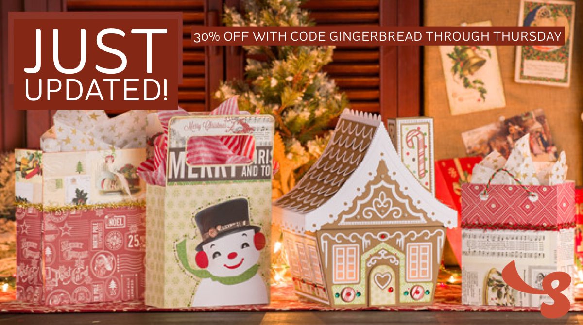 The Happy Holidays SVG Kit has been updated! Projects now available individually. 30% off thru Thu w code GINGERBREAD svgcuts.com