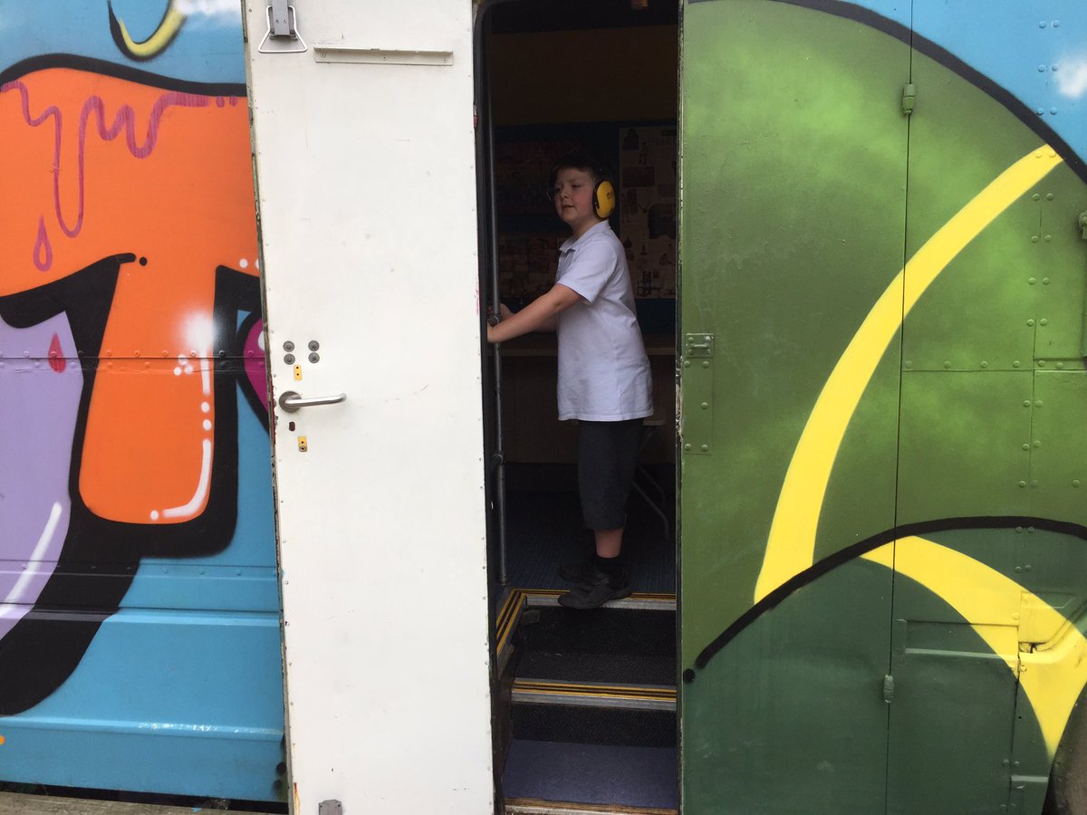 abbotsstaff's tweet photo. Driving the bus ๐ #imagination #storytime #learningbus https://t.co/ILiyzU7oon