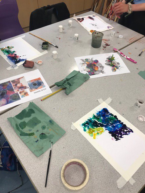 kfordacademy's tweet photo. Year 8 After school Art Hub, first session, lots of experimentation!
#JulieMarieInspired #Brusho #Highlypigmented #letseewhathappens #happyaccidents
@kfordacademy @WinAcadTrust https://t.co/OGILw67DwN