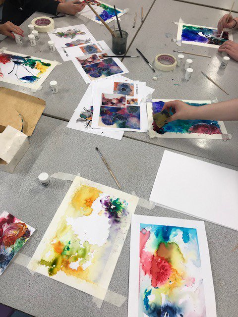 kfordacademy's tweet photo. Year 8 After school Art Hub, first session, lots of experimentation!
#JulieMarieInspired #Brusho #Highlypigmented #letseewhathappens #happyaccidents
@kfordacademy @WinAcadTrust https://t.co/OGILw67DwN
