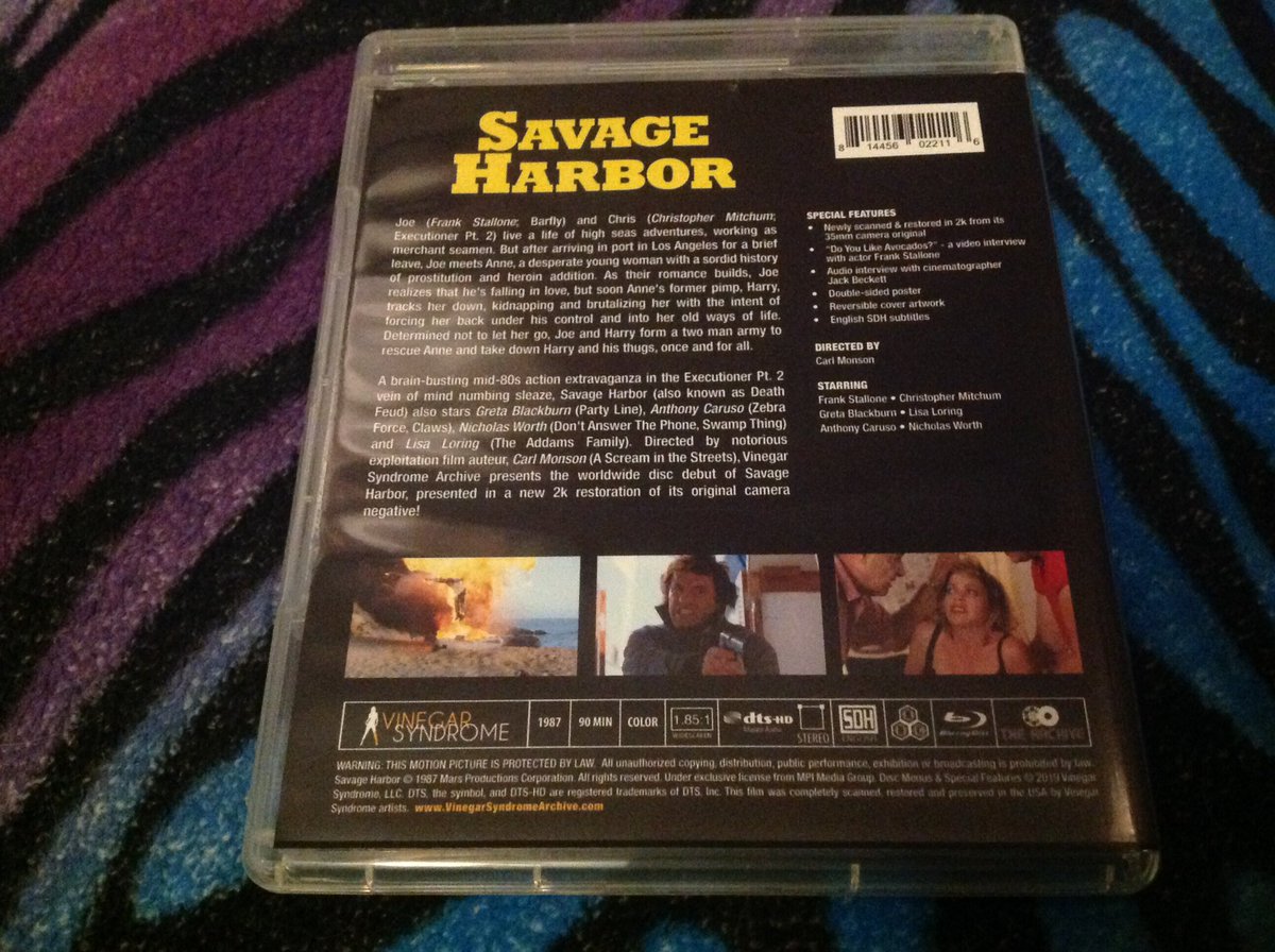 Fresh in from @VinegarSyndrome review up soon at marcfusion.com

#movies #savageharbor #deathfeud #chrismitchum #frankstallone #actionmovies #gretablackburn #vinegarsyndrome #bluray #blurays #moviereviews #filmreviews #moviereview