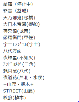 こいずみまり 06年ので結構前なんだけど 熊本県の暴走族名一覧がけっこーアレなんで記録しておいた みんな一緒に解読しようぜ こいずみまり 06年ので結構前なんだけど 熊本県の暴走族名一覧がけっこーアレなんで記録しておいた みんな一緒に解読しようぜ