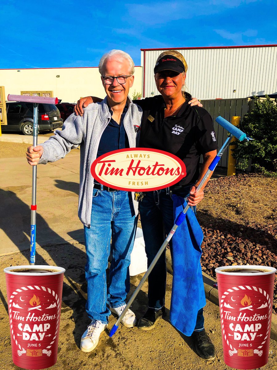 Today is <a href="/TimHortons/">Tim Hortons</a> Camp Day. 100% of Coffee sales, Raffles , window washing and other fun games makes it possible to send Kids to Camp , ty for making dreams come true