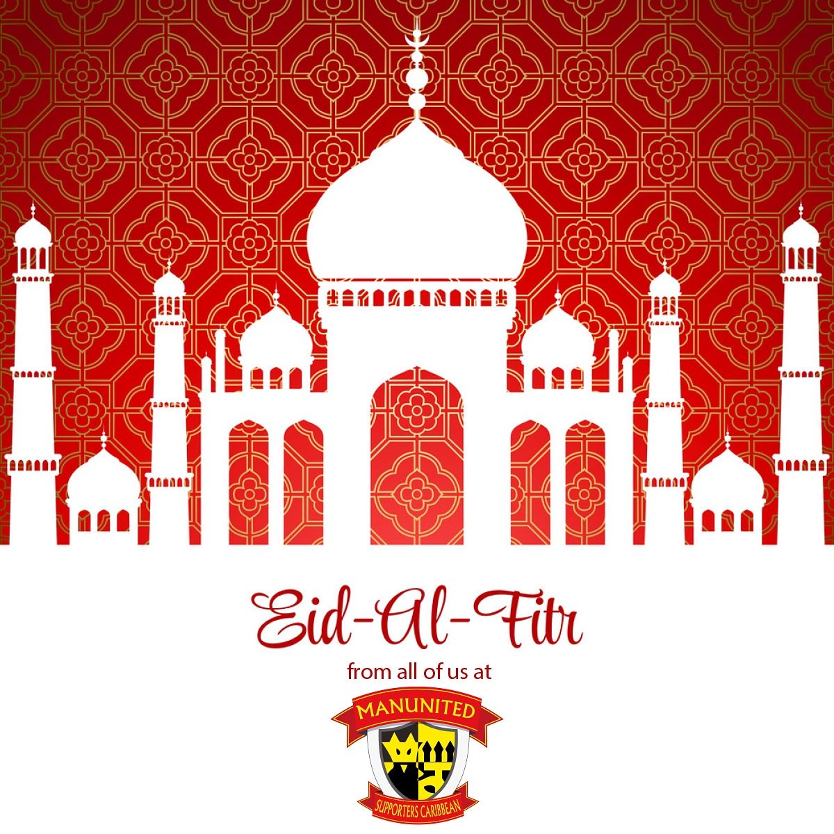 TnTOfficialSC's tweet photo. Wishing all our Muslim followers a joyous #EidAlFitr, from everyone at #MUSc!
#ManUnitedCaribbean #keepgrinding #UnitedFamilyUnited #MUSC #ManUtdSC #manchesterunited #MUFC #RedDevils #GGMU #PremierLeague #Manchester #oldtrafford #OleOleOle #Oleatthewheel #EidMubarak #EidUlFitr https://t.co/kPFjPNBrwH