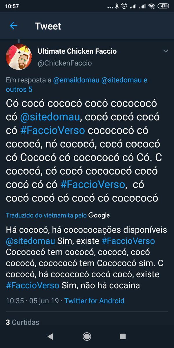 sitedumal's tweet photo. Agora fez sentido! @sitedomau @lepipows7 @oiccaf @ChickenFaccio #FaccioVerso #MauVerso https://t.co/jwbY8mmidT