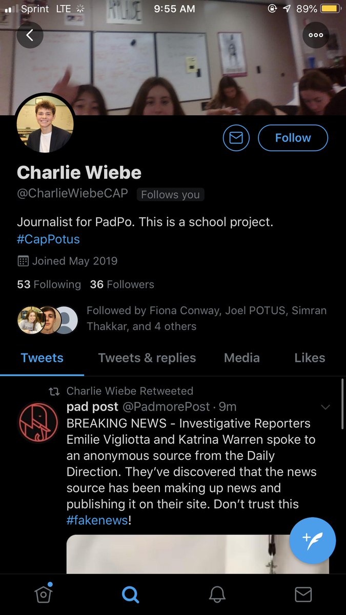dai1ydirection's tweet photo. BREAKING: Pad Post (@PadmorePost) reporter Charlie Wiebe stole a Daily Direction press pass claiming to be a journalist at the Daily Direction and spread false information to his own publication. Here's his twitter account stating that he is in fact a Pad Post reporter #CAPpotus https://t.co/K1L8XlLGlN