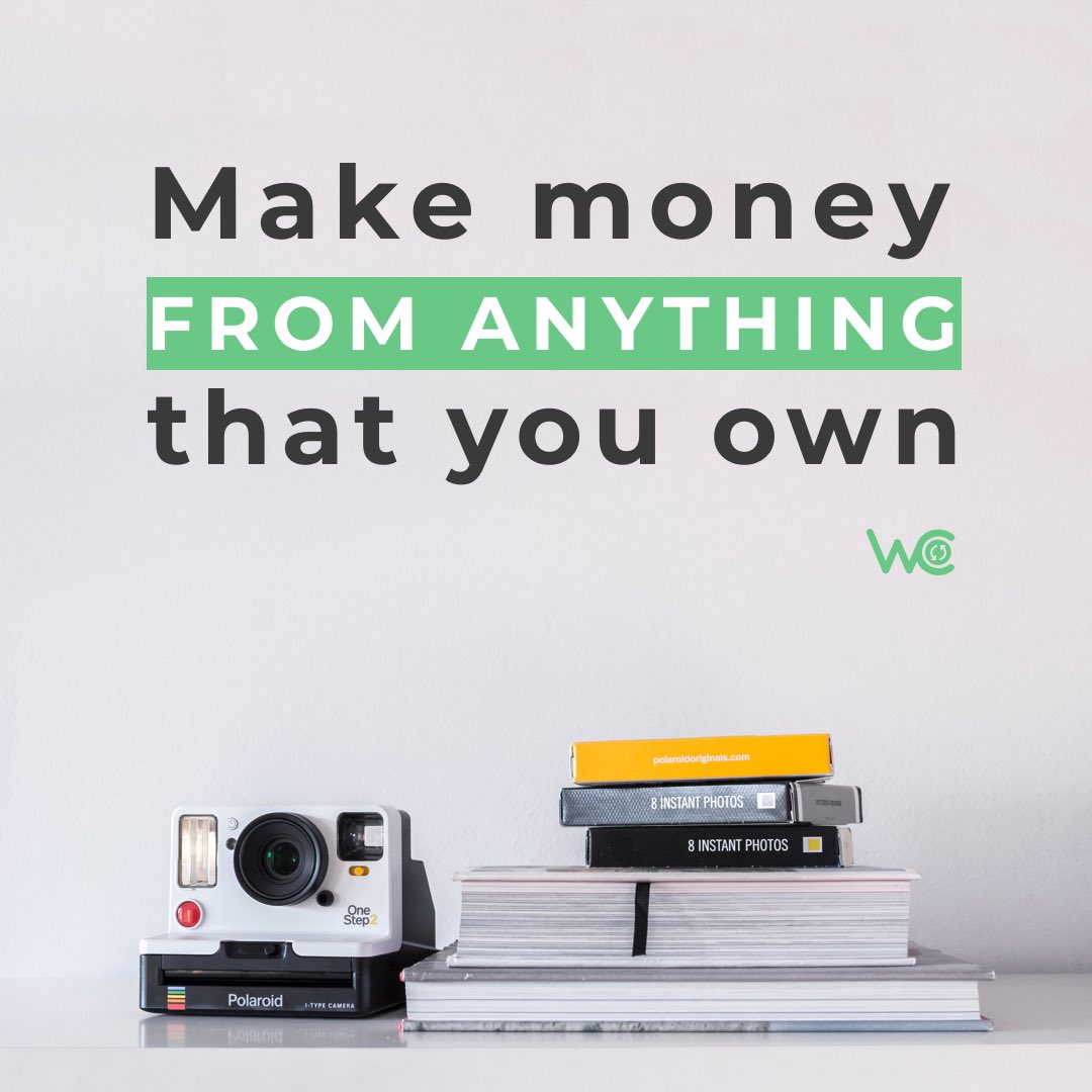 Make money from anything that you own.  #passiveincome #rentals #wecycle #wecycleio