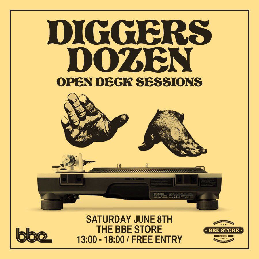the_bbe_store's tweet photo. June selectors incoming 🍋 incl. @diggersdozen this Saturday. Record shop open 12-7pm Mon-Sat, bar &amp; @ShoFooDoh kitchen open 6-11pm Weds-Sat for dinner w/ DJs from 7pm. Saturday day sessions are accompanied by @louielouie brunch which starts 11-4pm every Sat 😋 #bbestore https://t.co/jAwKoNv01e