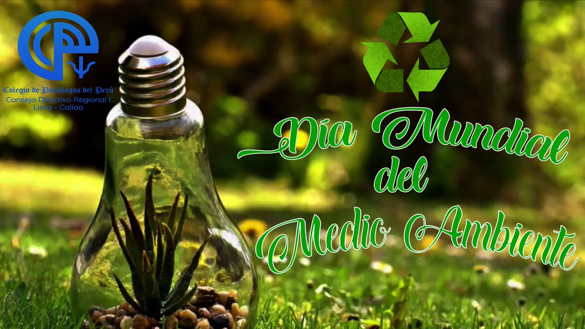 ✅05 de Junio Día Mundial del Medio Ambiente
🍃🌳♻️🚮Procuremos siempre que nuestros actos, dejen una huella verde en nuestro camino.🍃🌳♻️🚮

#MedioAmbiente #Psicologia #CDRILIMACALLAO #DíaMundialDelMedioAmbiente #SinContaminaciónDelAire