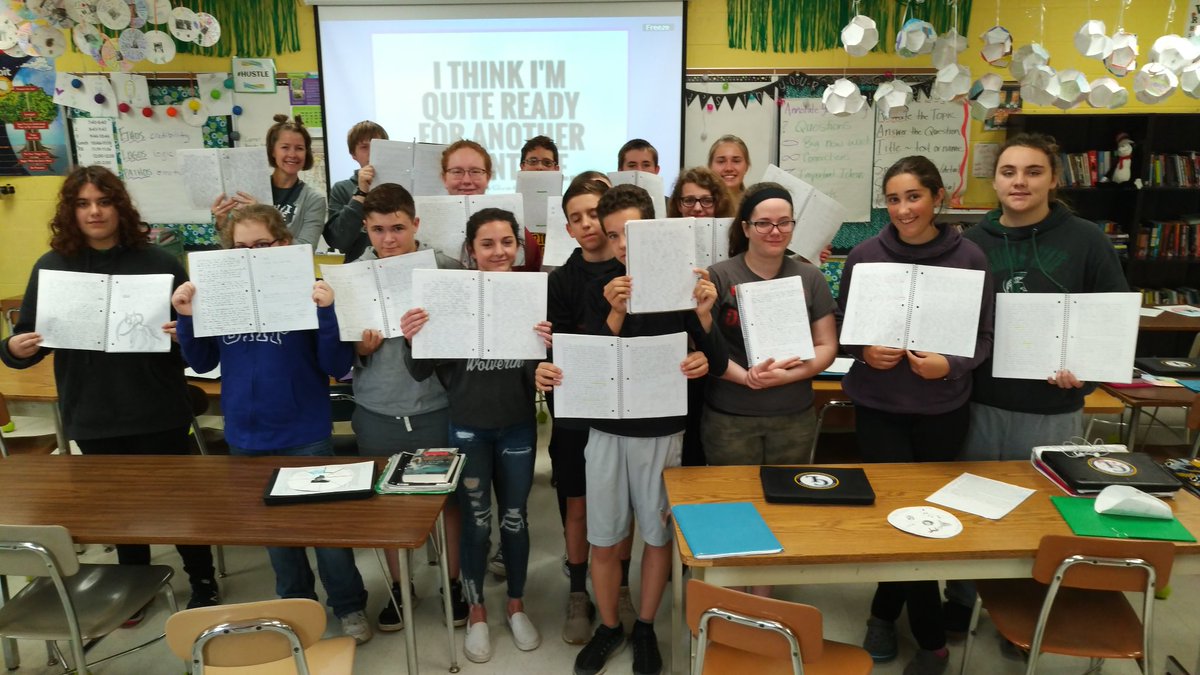 a_berent's tweet image. Look at these writers!  Ready for high school🎆#middleschool #writersnotebooks #glmsrocks