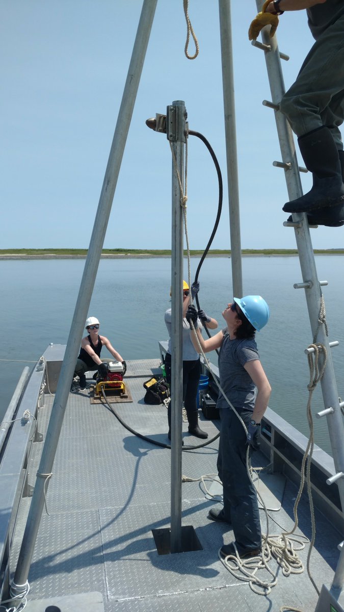 Emily Hein (@sailsandcrayons) on Twitter photo It's great to get out into the field with <a href="/coastalgeology/">Christopher Hein</a> <a href="/justinshawler/">Justin Shawler</a> <a href="/JConnell3/">Jennifer Connell</a> Mahina Robbins, and Sean Fate, taking vibracores through the <a href="/VIMS_News/">Virginia Institute of Marine Science</a> R/V Peregrination behind Cedar Island, VA. Now I get to play bruise or dirt/rust/grease? It's great to get out into the field with <a href="/coastalgeology/">Christopher Hein</a> <a href="/justinshawler/">Justin Shawler</a> <a href="/JConnell3/">Jennifer Connell</a> Mahina Robbins, and Sean Fate, taking vibracores through the <a href="/VIMS_News/">Virginia Institute of Marine Science</a> R/V Peregrination behind Cedar Island, VA. Now I get to play bruise or dirt/rust/grease?