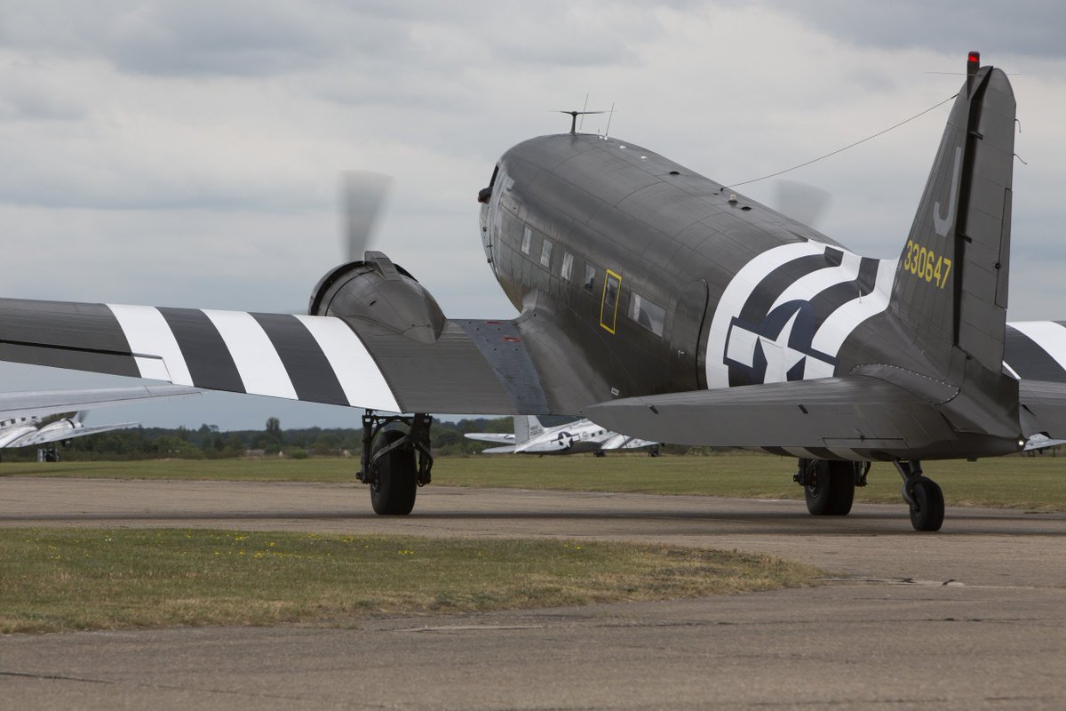 IWMDuxford's tweet photo. What an incredible sight (and sound!) to witness this historic gathering of veteran aircraft. A very special moment to remember those who took part in the D-Day landings 75 years ago.

Thanks to all who joined us for #DaksOverDuxford. 
#DDay75 https://t.co/Q10b4Hq4yO