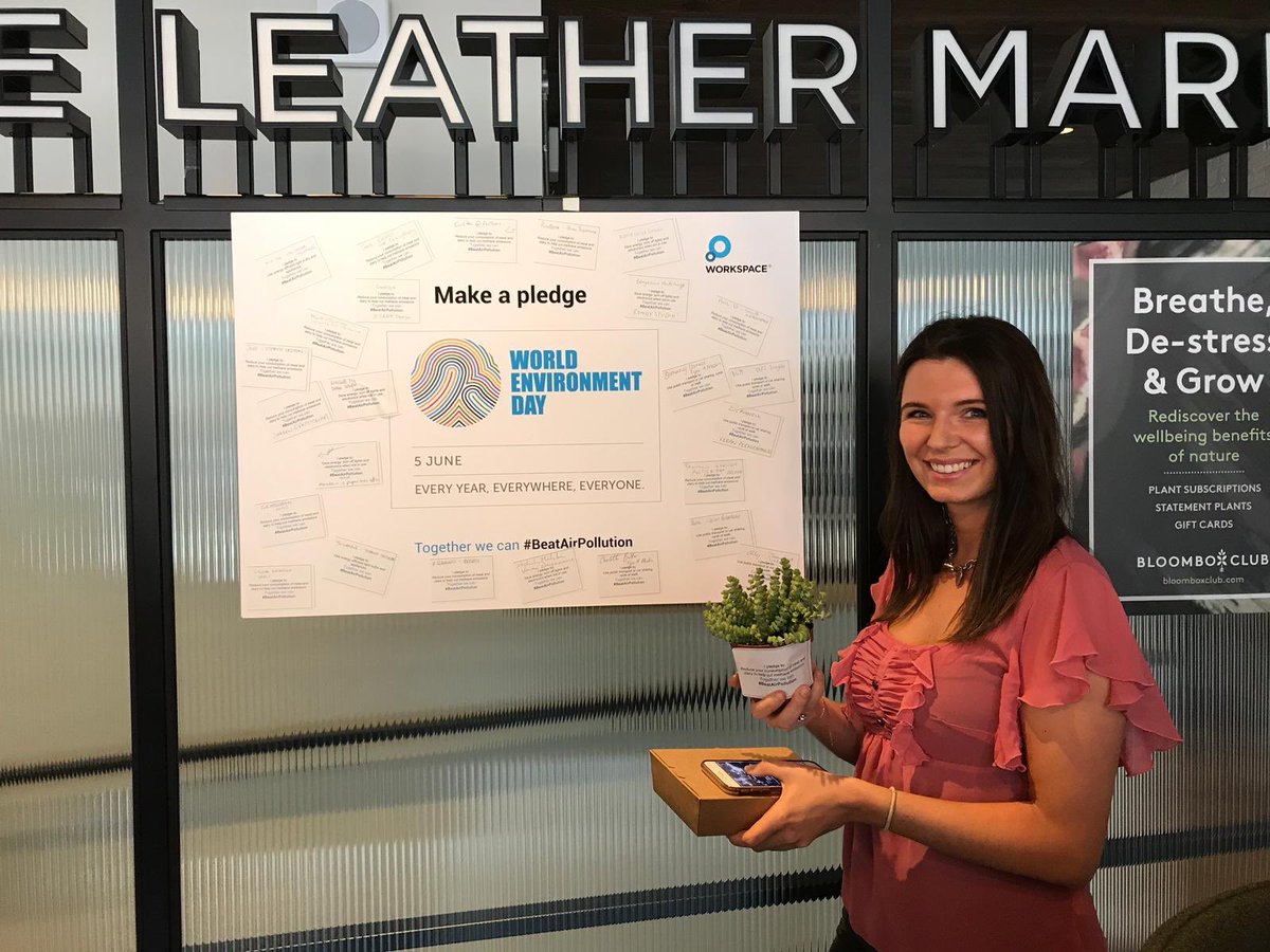 WSLeathermarket's tweet photo. It’s #WorldEnvironmentDay. This years theme is #BeatAirPollution. Thank you to all @WSLeathermarket  who have committed to one of the pledges. A special thanks to our Leather Market Environment Group members @WChildCancer @anthesis_group and @bloomboxclub #DoingTheRightThing https://t.co/Uysf1Mmk44