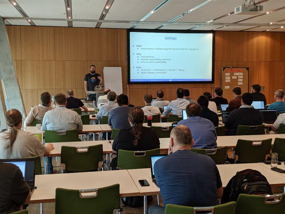 containersoluti's tweet image. Our @michmueller_ and @pst418 hosted a  #Kubernetes workshop at @EssentialDevOps this morning. We had a full house. hubs.ly/H0j9vlg0 #devopsentials19