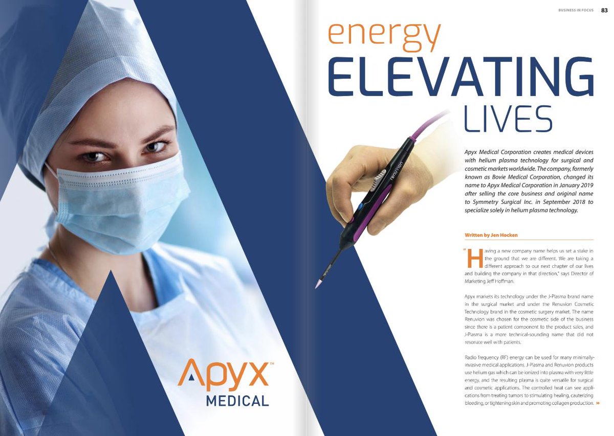 Apyx Medical Stands out in the cosmetic and plastic surgery industry for its experience and knowledge developing unique RF waveforms in the medical surgery market.

#plasticsurgery #innovation #energyelevatinglives

bit.ly/2MoD7aW