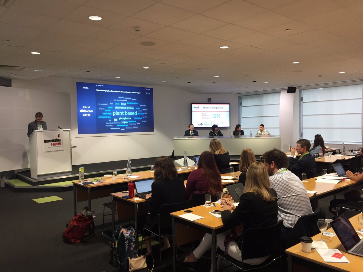 InnovaForum's tweet photo. ‘What are the emerging trends in the food industry?’ - this is what the audience at our Future of Food Conference in London think they are.
Fantastic panel with @QuornFoods @Danone @Barilla and @Forum4theFuture https://t.co/cjGPSFFVPg