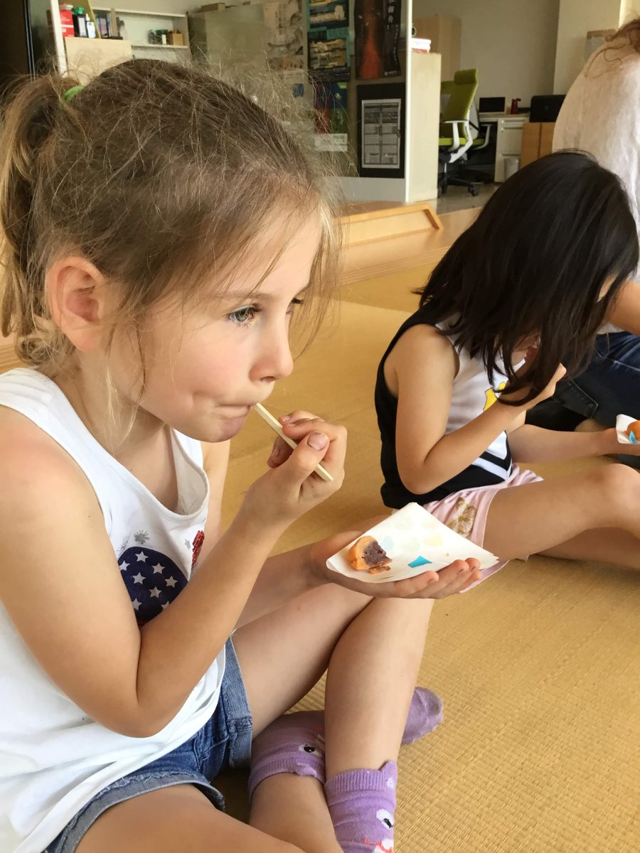 JapanCenterASIJ's tweet photo. Thank you Souna sensei and @MsMimiTakano for helping with our @asijkh Kindergarten tea ceremony and wagashi-making session. The kindergarteners loved making loquat shaped treats for their final class with the Japan Center! @esprincipals @esasij @asij https://t.co/CPfoz8cU5U