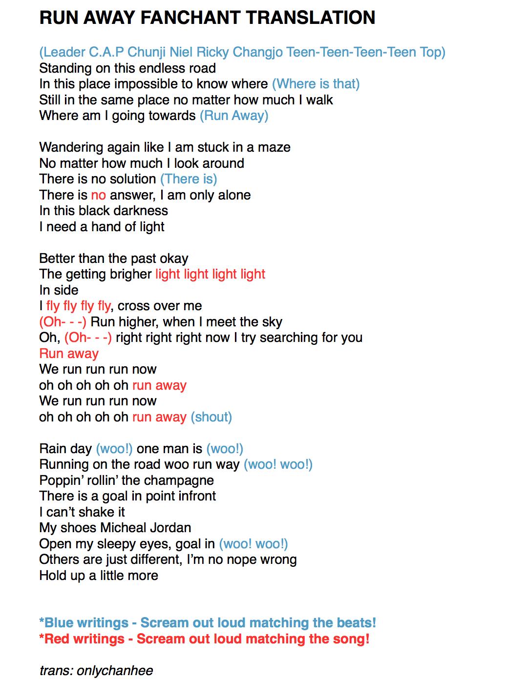 Sijie Trans Run Away Fanchant Refer To Last Image For Korean Fanchant Teentop Dearn9ne Sijie Trans Run Away Fanchant Refer To Last Image For Korean Fanchant Teentop Dearn9ne
