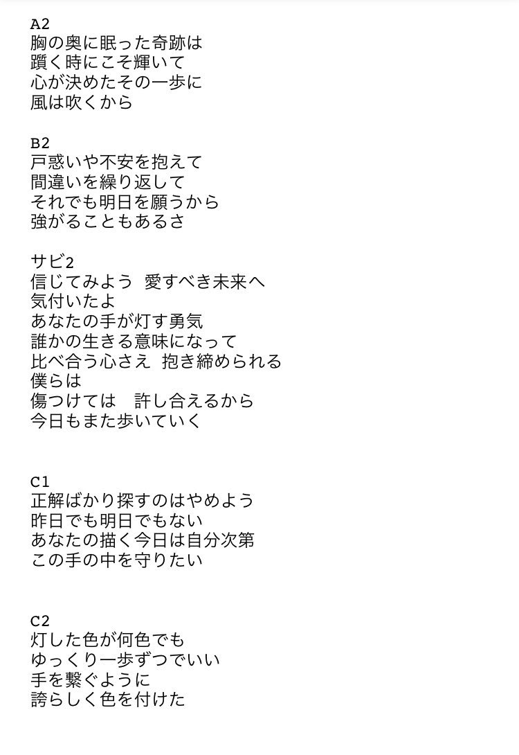 駒木優 君へ続く軌跡 に続く歌詞を書いています まだ変更になる予定ですが だいぶイメージが固まってきました