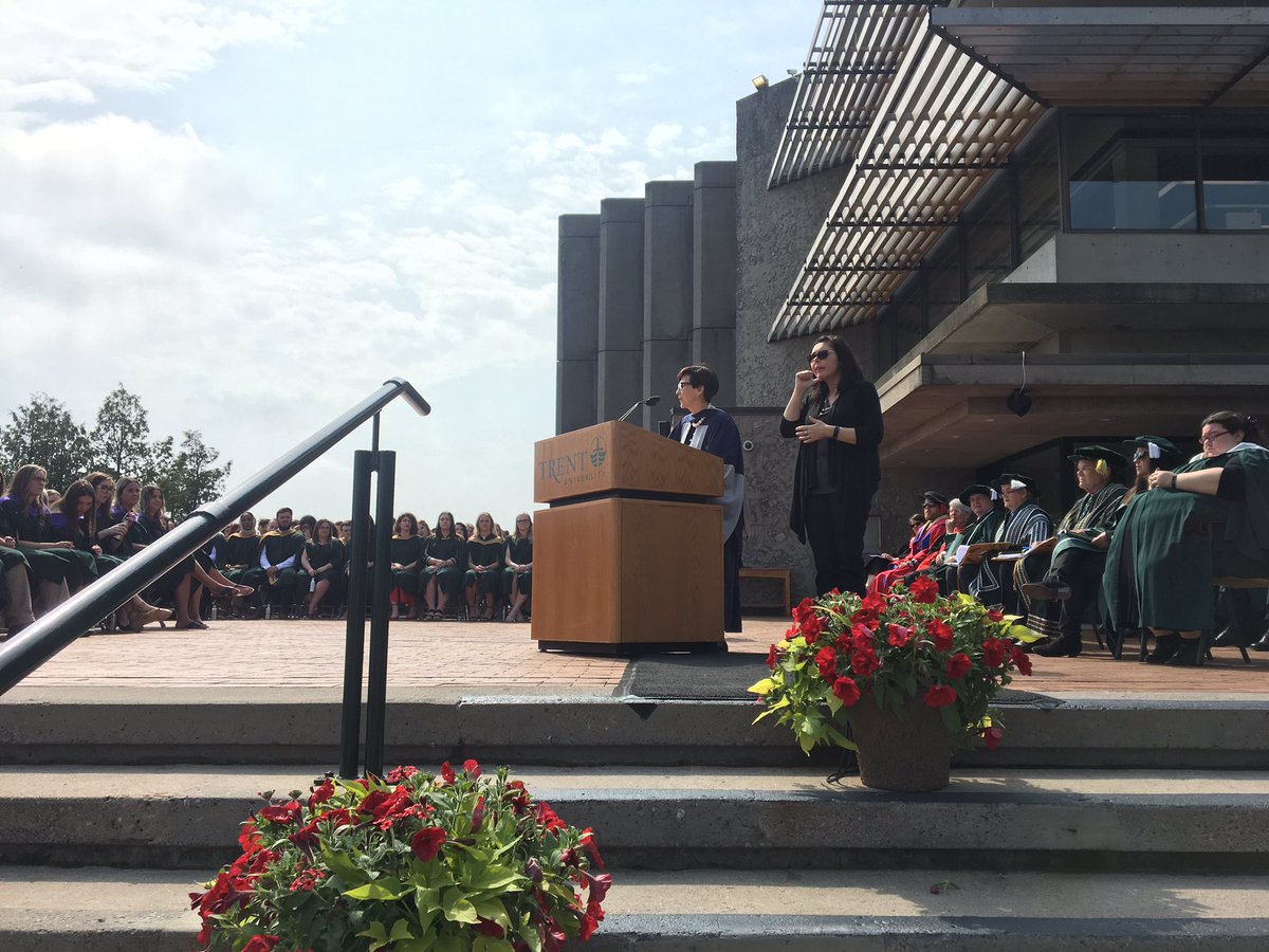 A powerful voice for #social justice, @cblackst is receiving an honorary degree this morning @TrentConvo and tells students “We must fill the darkest skies with nothing but love and light” while honouring memories of Dr P.H Bryce. #indigenousactivism