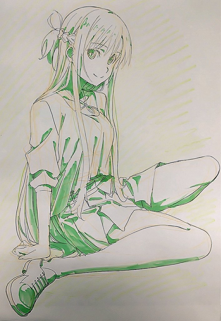 アスナ(SAO) 「rkgk 」|牧茶のイラスト