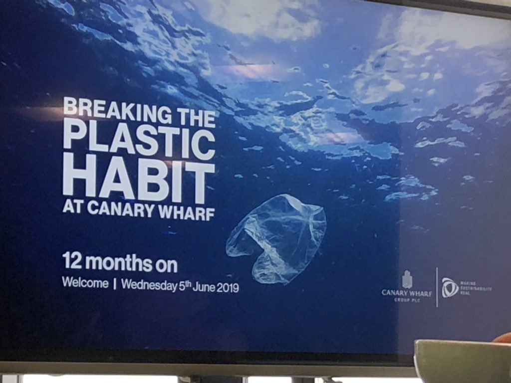 On level 39 for an update a year on to see how far we’ve come @yourcanarywharf #BreakingThePlasticHabit