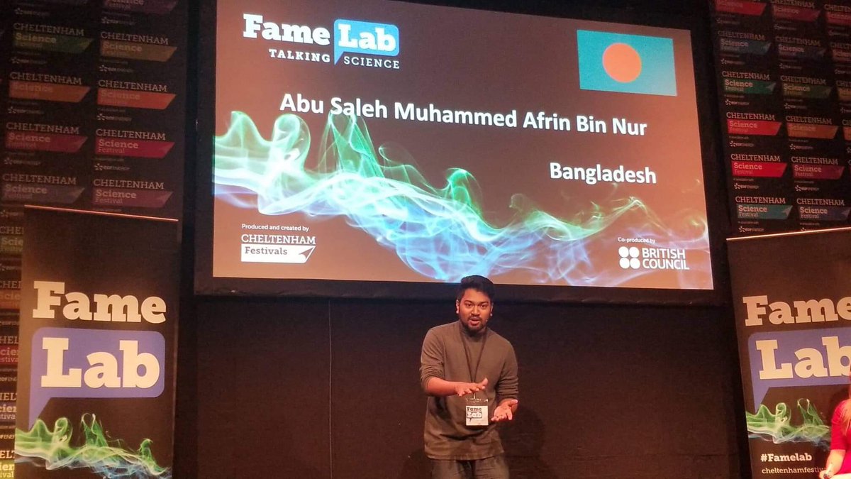 bdBritish's tweet photo. Adib Nur, FameLab 2019 Bangladesh winner is through into the finals!
Let us all root for him tomorrow at the FameLab International 2019! ๐ง๐ฉ
#FameLab2019 #famelabber #TalkingScience https://t.co/0WBB61n6G0