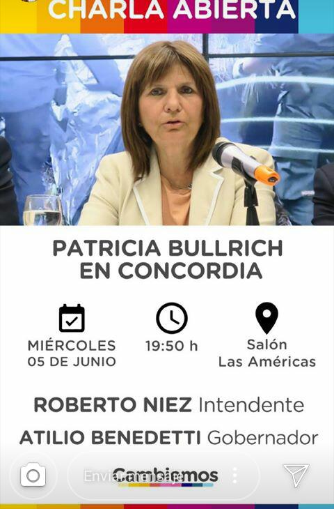 Patricia Bullrich viene a Entre Ríos a apoyar a los candidatos de Cambiemos - infolibre.com.ar/patricia-bullr…