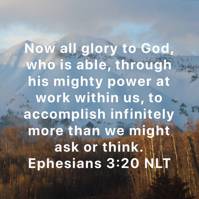 steffiedhwd's tweet photo. Now all glory to God, who is able, through his mighty power at work within us, to accomplish infinitely more than we might ask or think.
Ephesians 3:20 NLT #colorado #lizardheadpass #thehowards #nofilter https://t.co/HQoKD9vv0s