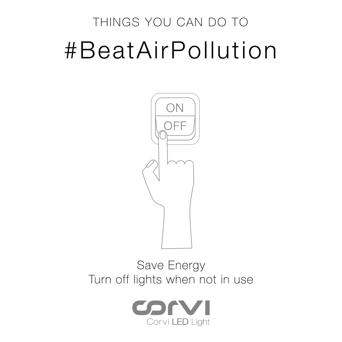 CorviLedLight's tweet photo. #Airpollution is effecting all of us. This #WorldEnvironmentDay help us spread awareness to #BeatAirPollution #becauseitmatters #RT ... Simple habits help save energy #corviledlight https://t.co/Vd64cTTvTu
