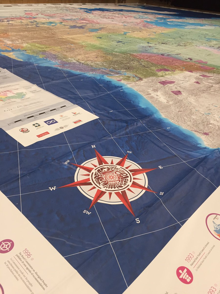 TeachBrinkman's tweet image. #WSDPOWWOW Thx @CanGeo for the Indigenous Peoples Atlas of Canada. Set up in PCERC library if you are @ the POWWOW come check it out w your class. Socks or bare feet only on the map.