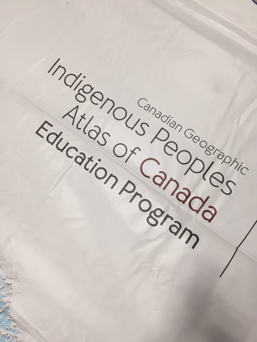 TeachBrinkman's tweet image. #WSDPOWWOW Thx @CanGeo for the Indigenous Peoples Atlas of Canada. Set up in PCERC library if you are @ the POWWOW come check it out w your class. Socks or bare feet only on the map.