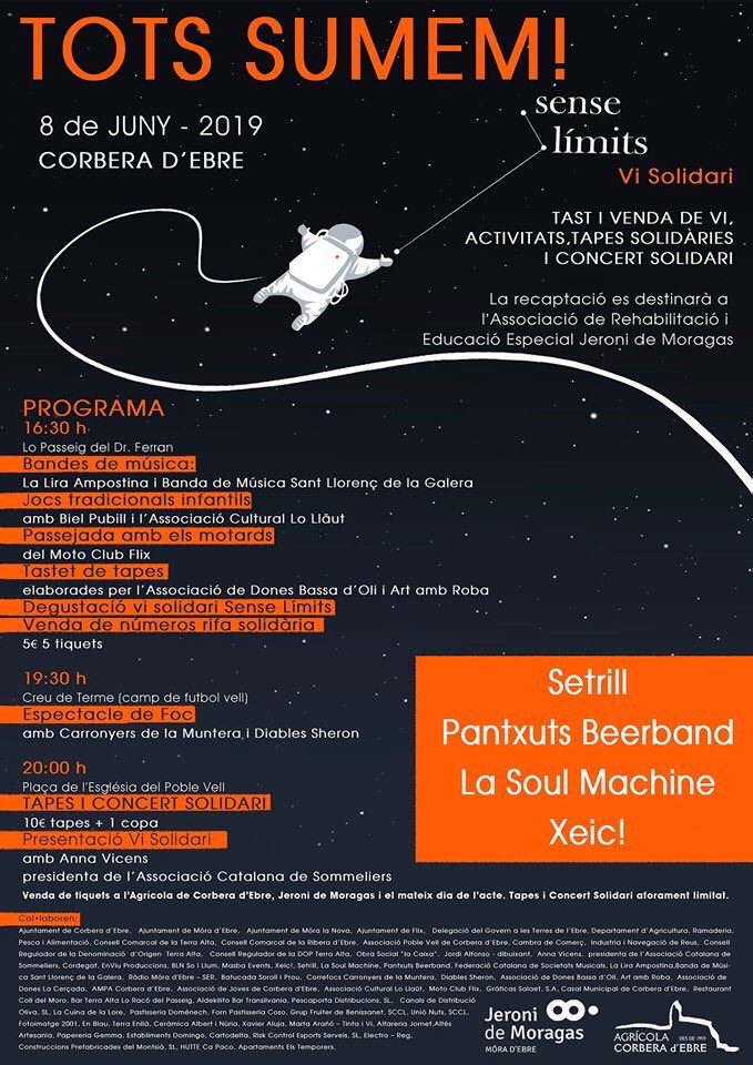 [AGENDA] Dissabte a Corbera d’Ebre una proposta solidària que es consolida #vins #cultura #terraalta #rutadelvi #visolidari
