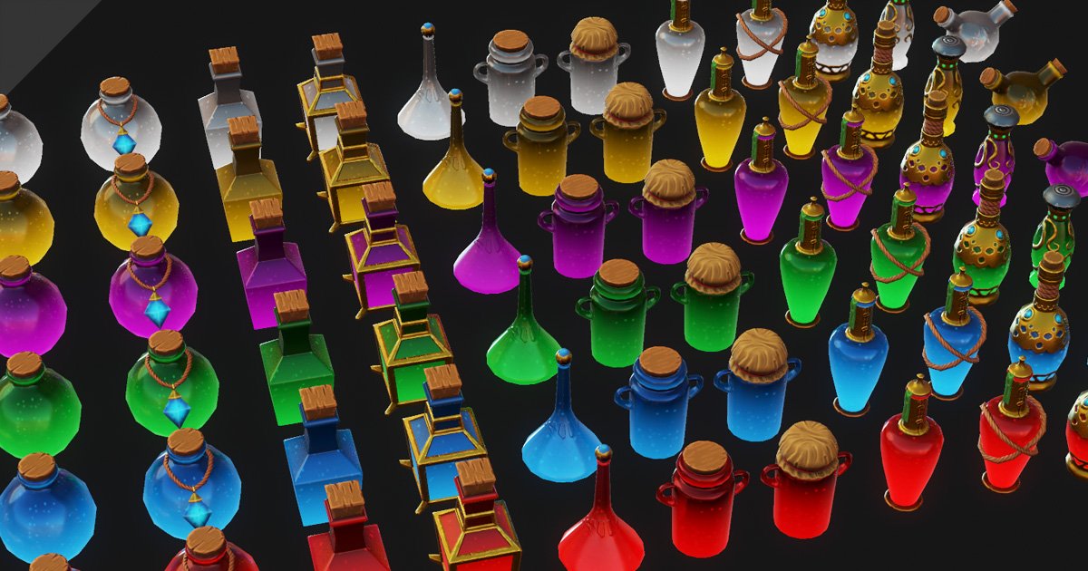 FuriKar's tweet image. I just released a high quality PBR stylized #3D potions pack on #UnityAssetStore! 72 magical potions perfect for any fantasy RPG. Easy to use, with textures and models optimized for any game.
u3d.as/1xuu
@UnityAssetStore #unitymedia #unity #indiegames #games #gamedev