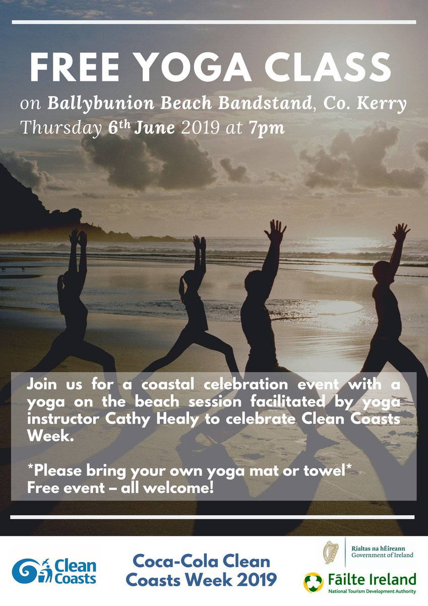 Join us for this free yoga session on Ballybunion Beach to celebrate Coca-Cola #CleanCoastsWeek! It's happening tomorrow Details here: ow.ly/rryx50uxglC #DoGoodFeelGood #CleanCoasts #Ireland