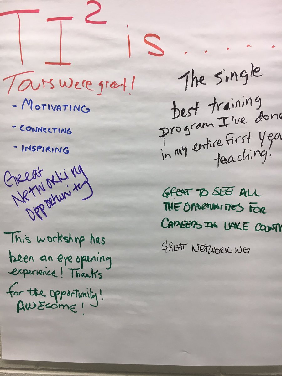 LynneaWeissman's tweet photo. Here are some things that teachers are saying about Teachers in Industry! So proud to be a part of College and Career Readiness! https://t.co/miMIo5mTkU