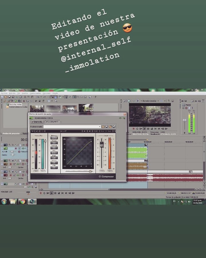 InternalSelfImm's tweet photo. Estamos terminando de editar el video de nuestra presentación en las #audicionesRockAlParque #makeMusic #rockBand #metalMusic #metalBand #colombianMusic #sonyVegas #waves https://t.co/Y7NcJxwctT