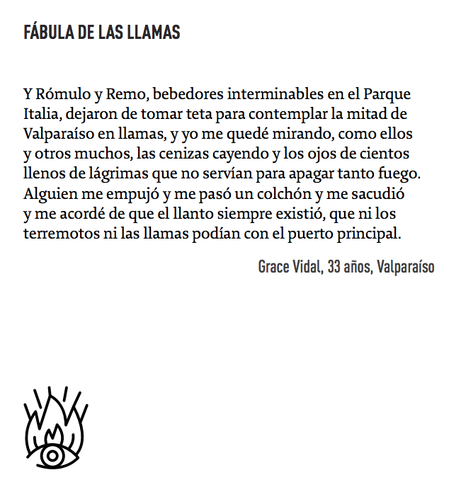 #cuentodeldía: "Fábula de las llamas", publicado en el libro con los mejores 100 cuentos de la versión II de #valparaísoen100palabras