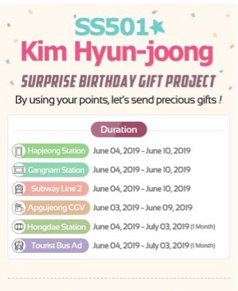 loving_khj's tweet photo. The gifts will be up during the dates as shown! 

#HappyHyunJoongDay
TheDazzlingJune WithKimHyunJoong https://t.co/hMsisNMJk4