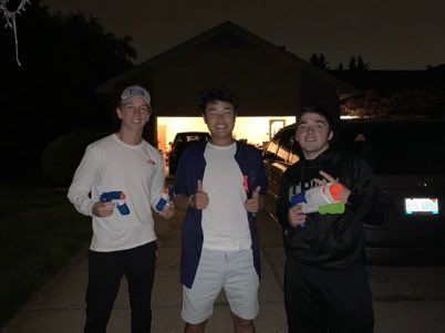 THSWaterWars19's tweet photo. Ben and Jake of Insert and Squirt get Jihoon of Soggy Style 😴 https://t.co/28G4iSISWl