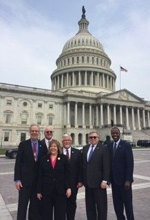 ACOGAction's tweet image. Kicking off a day of #physicianadvocacy on the Hill! @ACOG President @DrTedAnderson joins his frontline physician colleagues to talk to Congress about surprise billing, vaccine education, and more. #AmericasDocs @AOAforDOs @APAPsychiatric @ACPinternists @aafp @AmerAcadPeds
