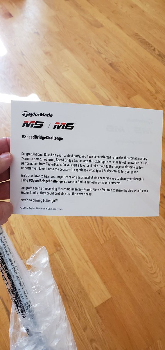 kjecu94's tweet photo. @TaylorMadeGolf ... So this showed up yesterday.
#speedbridgechallenge https://t.co/ZvxbbhMuRx