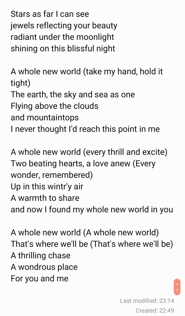 Lyrics Center A Whole New World Lyrics Duet Karaoke