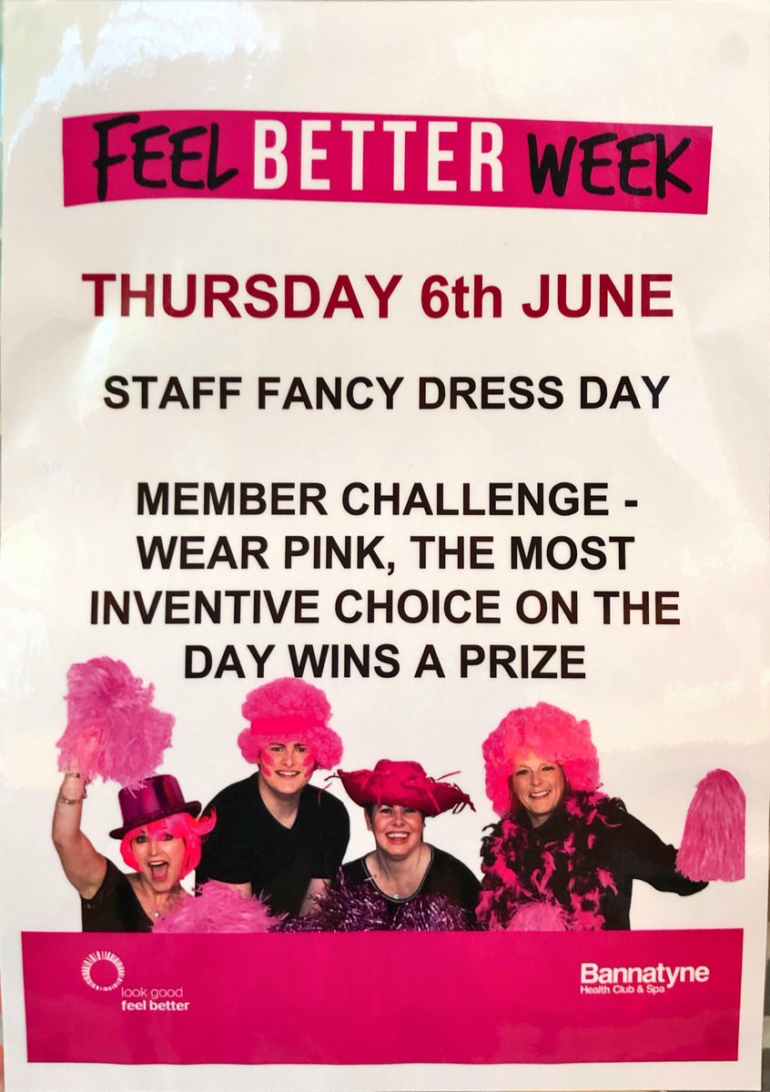 Look Good Feel Better!
Staff and member fancy dress day tomorrow!
The theme is PINK!
We are excited to see all your pink outfits tomorrow!
If you would like to donate to the fantastic cause there is a donation box at reception!