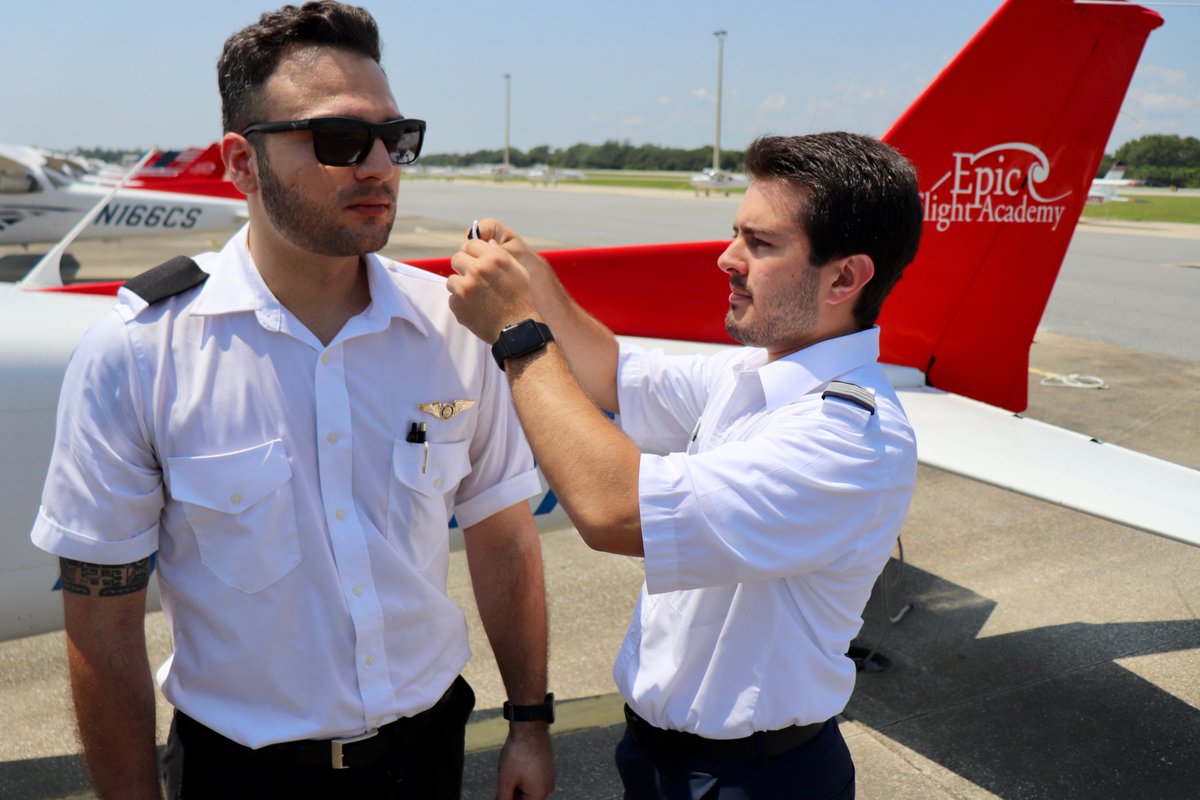 epicfltacademy's tweet photo. Congratulations to Adil on having earned his Private Pilot License! Here he is pictured with his flight instructor, Paul Schwarz, changing out his epaulets! We are so proud of them both! ✈️ #epicflightacademy #flyepic #epicsgottalent
https://t.co/ioSsPEjdEN https://t.co/IV3TyUsZHd
