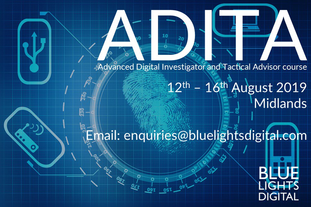 BlueLightsLtd's tweet image. #digitalinvestigator ready for the next level? Your team drive to be at the bleeding edge? Get on our revamped Advanced Digital Investigator &amp;amp; Tactical Advisor course this August. Email enquiries@bluelightsdigital.com Covering #commsdata #cryptocurrency #strategy &amp;amp; more