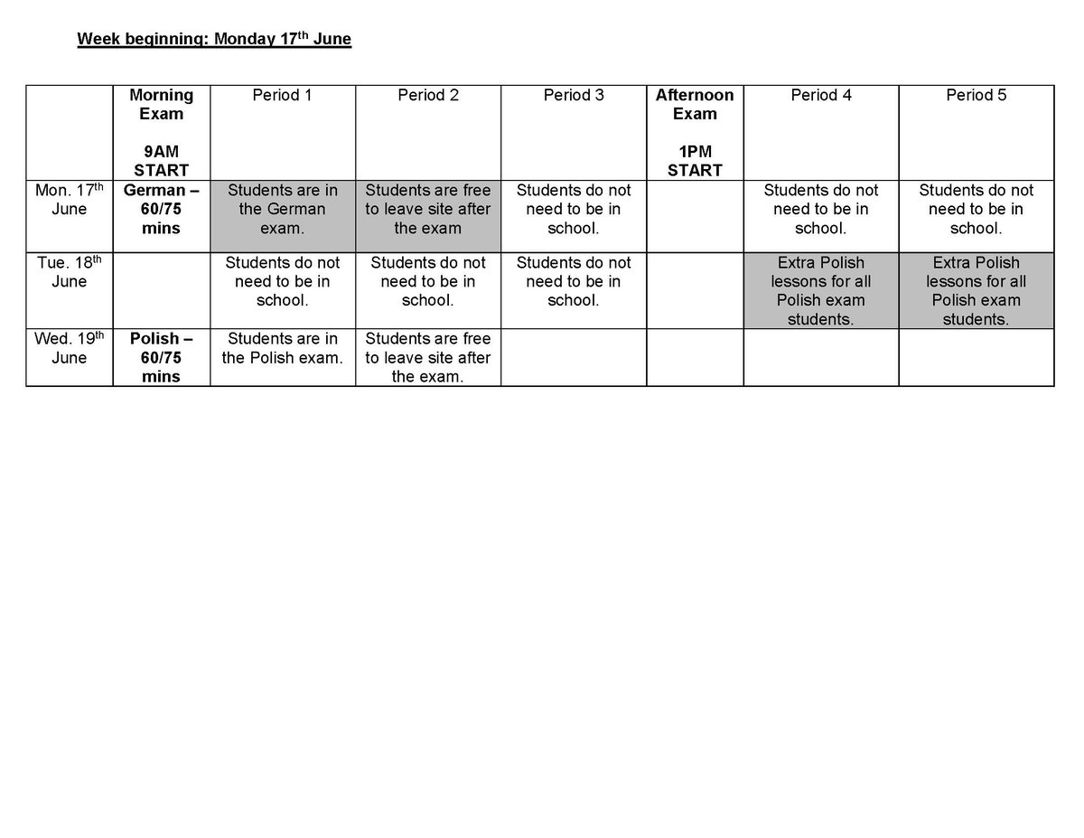 ** FOR THE PARENTS/CARERS OF Y11**
Please find attached the amended Year 11 timetable for the next two weeks, starting tomorrow. A letter explaining the expectations of students throughout this time is below. 
We’ll see you all tomorrow morning for the Maths exam. @BITE_SMC