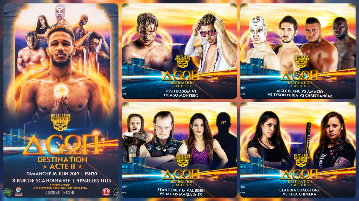 AtlasWrestlingC's tweet photo. ⚠️ UNE PLACE POUR AGÔN A GAGNER ⚠️

》Les amis, à une semaine d'Agôn - #DESTINATIONACTEII qui aura lieu le dimanche 16 Juin 2019, on vous fait gagner une place. Pour y participer c'est simple :

- Retweeter ce post avec le #DESTINATIONACTEII

Bonne chance à toutes et à tous ! 🤗 https://t.co/3QGkEoLpDU