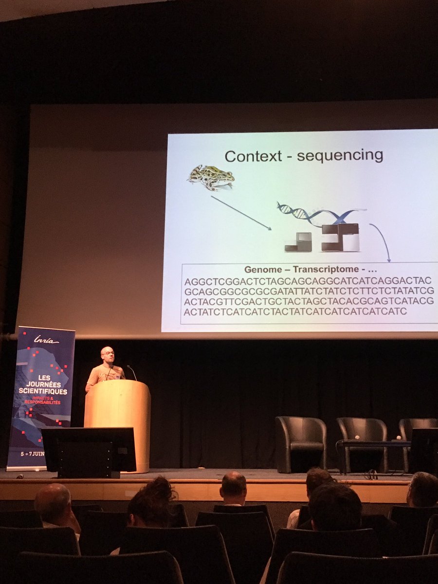 Inria's tweet photo. #JSInria2019 | Session 2⃣ Biologie et santé multi-échelles
👥 Diane Peurichard, François Fages, @p_peterlongo & @sam6ernard exposent les recherches et constats de leurs équipes. https://t.co/Ki9re9TeG6